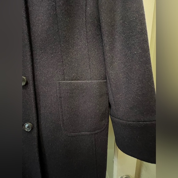 Brooks Brothers Stand Collar Wool Pea Coat, Deep Purple - Picture 5 of 10